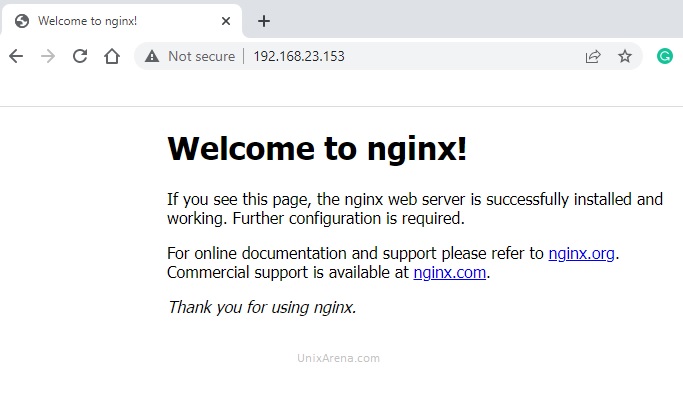 nginx welcome page