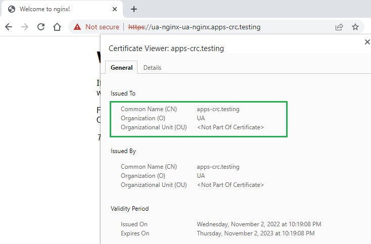 Certificate details - UA