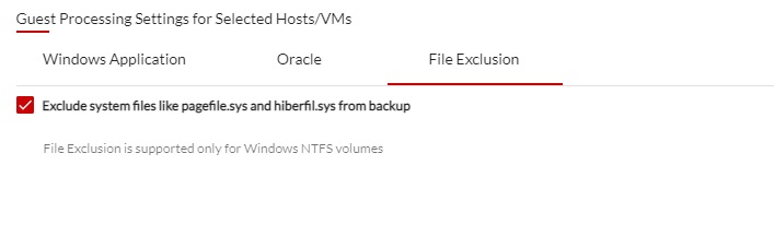 File exclusion - BDRsuite