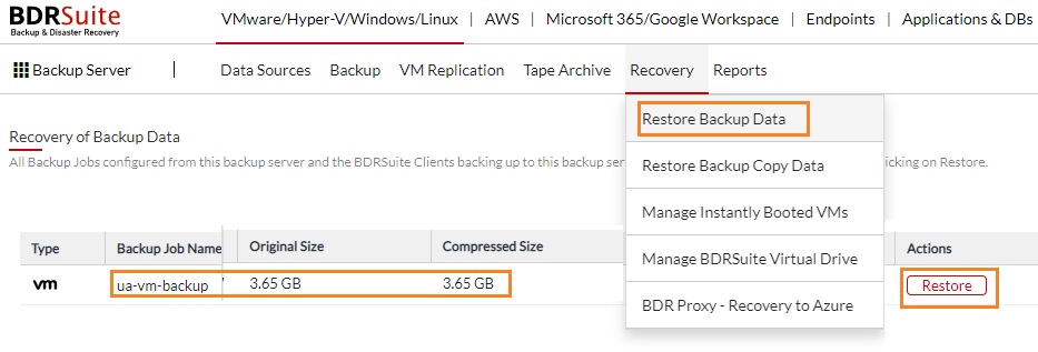 Restore from Backup