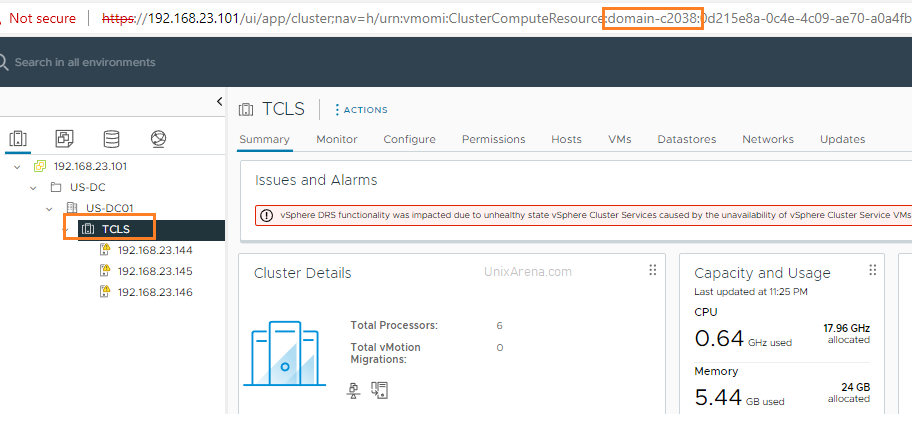 vSphere Cluster - Domain Identifier