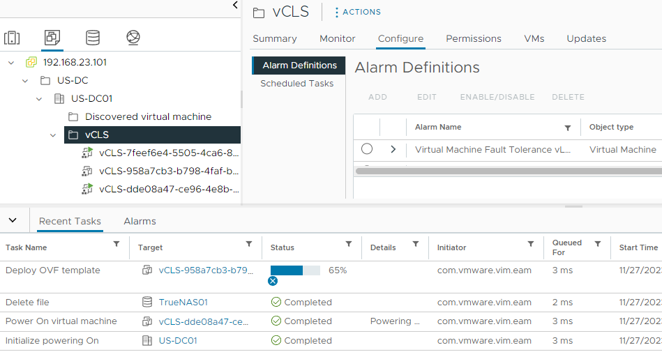 vCLS VMs provisioned back